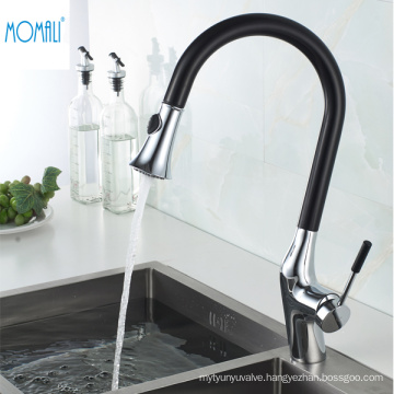 European Economic  360 Degree Black Kitchen Faucet Mixer Tap pull out brass kitchen faucet for modern sink